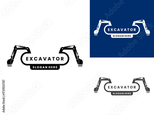 excavator design inspiration logo template, suitable for industry, building, etc.