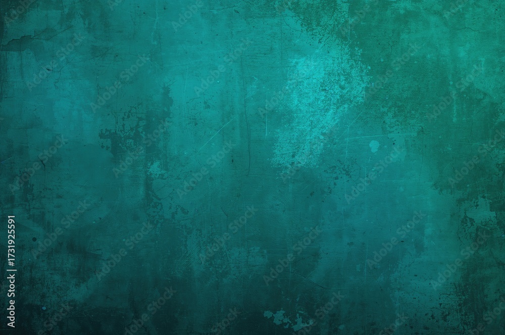 Fototapeta premium Abstract blue-green textured wall with varying shades and patterns