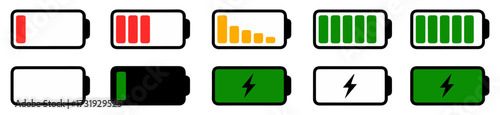 battery level indicator percentage icon set