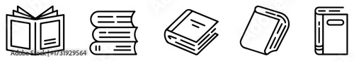 book and reading icon set collection