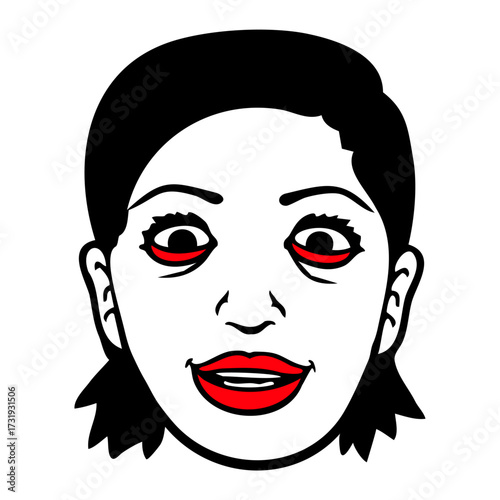 Crazy Girl Mean Face Mad Maniac Laugh Eyes Weird