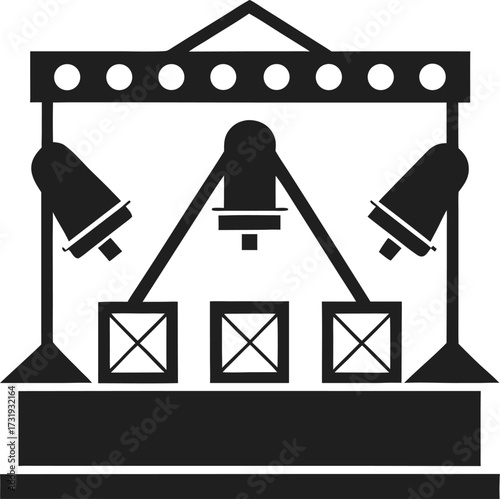 Stage lights silhouette black icon