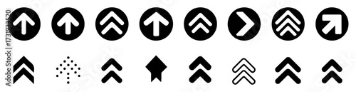 swipe up arrow icon vector set