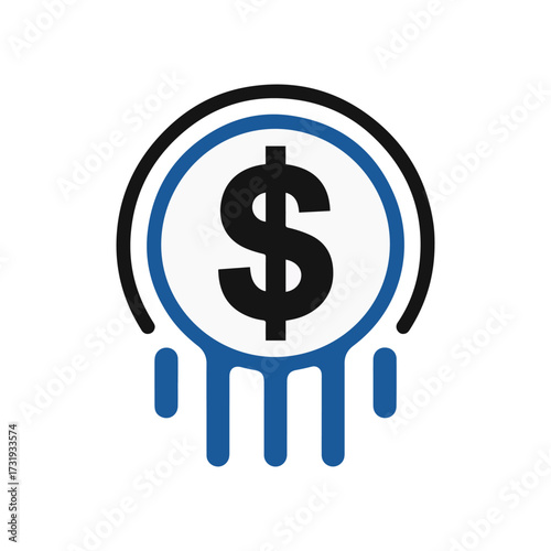 capital growth money icon vector design