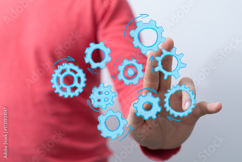 Hand interacting with digit...