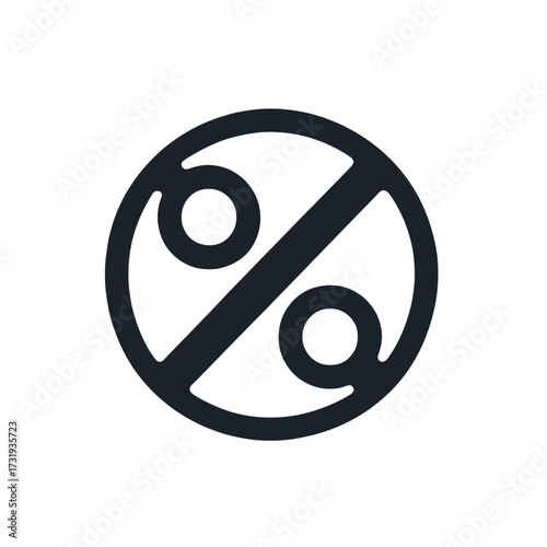 Percentage symbol icon in a minimalist style on a transparent background