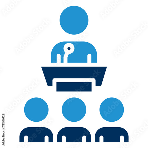 Public Speaking Blue Color Icon