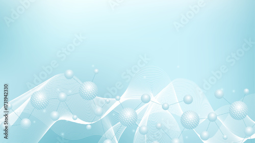 Molecular structure and genetic engineering, atom, neural network, neurons, DNA molecule. Scientific research concept for healthcare, medical, technology, chemistry, science template presentation