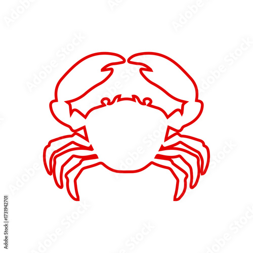 Crustacean Crab Outline Icon - Sea Animal, Beach, and Ocean Life Line Art Vector	