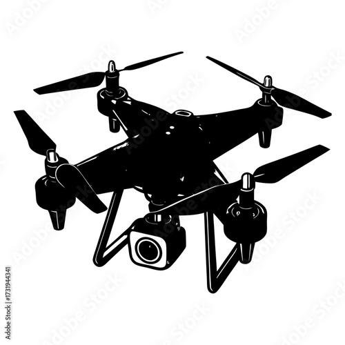 A  rendered image of a drone is centrally positioned, slightly angled upwards, on a pale blue background. The drone is predominantly orange, with the body featuring a light-orange striped pattern, the