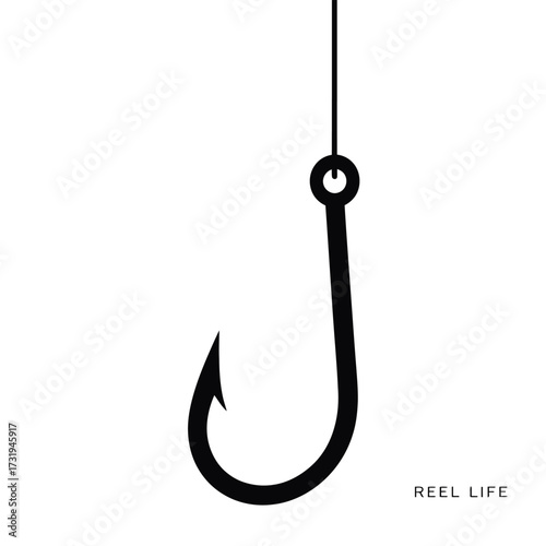 Fishing Hook Silhouette Vector