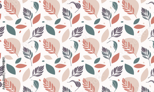 Rustic Christmas Foliage Seamless Pattern, Festive Holiday Background with Berries and Branches