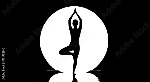 Yoga Tree Pose Silhouette