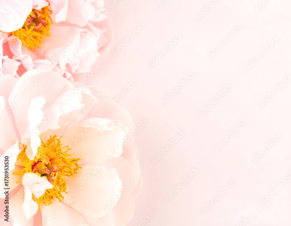 Fototapeta premium Delicate pink peonies on a soft backdrop