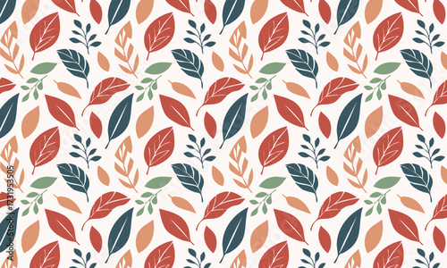 Rustic Christmas Foliage Seamless Pattern, Festive Holiday Background with Berries and Branches