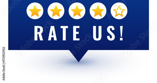 Review or rate us background with five star ranking design