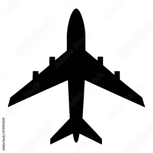 Airplane silhouette black vector illustration design