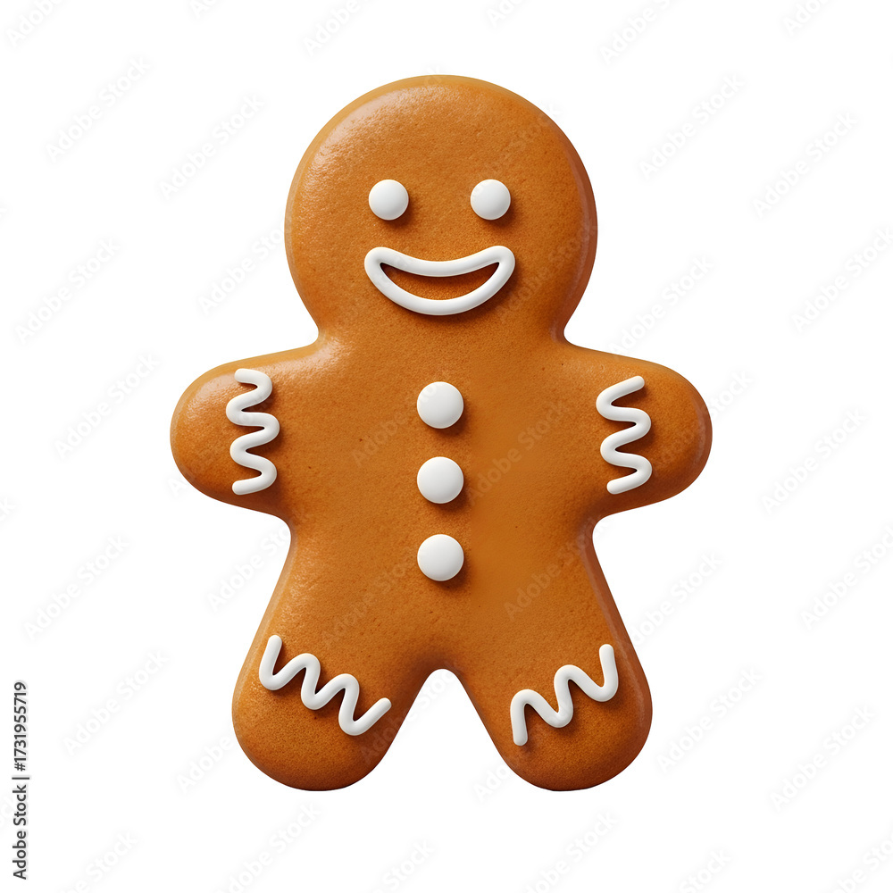 Obraz premium Sweet Delight A Charming Gingerbread Man with a Festive Smile, Perfect for Holiday Cheer