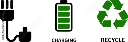 Set of eco friendly energy and environmental concepts icons on white