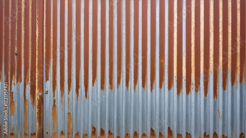 old rusty metal roof texture background. Rusted galvanized iron plate, red stain on old metal sheet wall texture. strip zinc wall background texture.