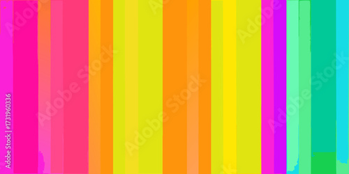 A vibrant abstract background featuring smooth vertical ridges and a seamless gradient of colors blending from warm pinks and oranges to bright yellows, greens, and cool blues, softly lit with a gloss