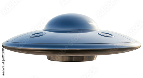 фотографія Isolated gleaming alien UFO spacecraft, disc-shaped flying saucer for extraterre