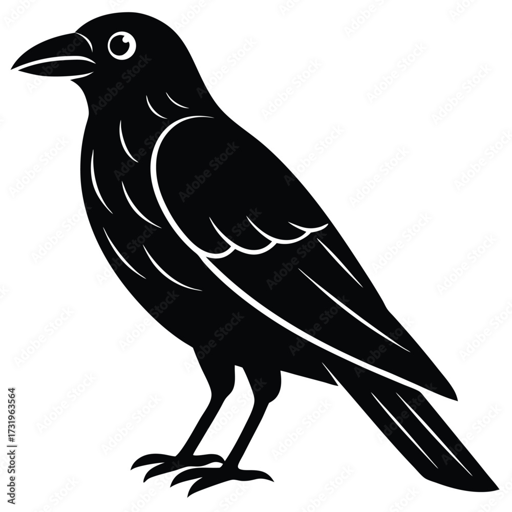 Obraz premium raven vector icon on white background