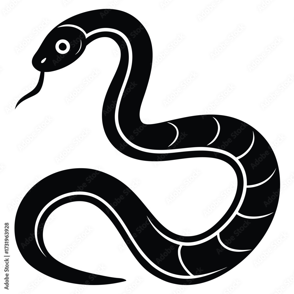 Fototapeta premium snake vector icon on white background