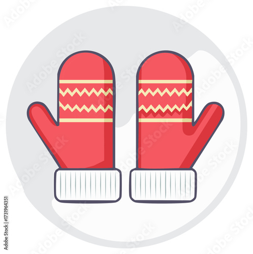 Cozy red winter mittens with a cheerful zigzag pattern perfect for snowy weather and festive holiday warmth