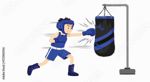 illustration of a boxer with a ball