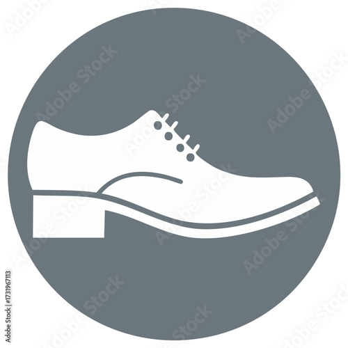 Classic men's oxford shoe graphic icon simple elegant formal footwear design