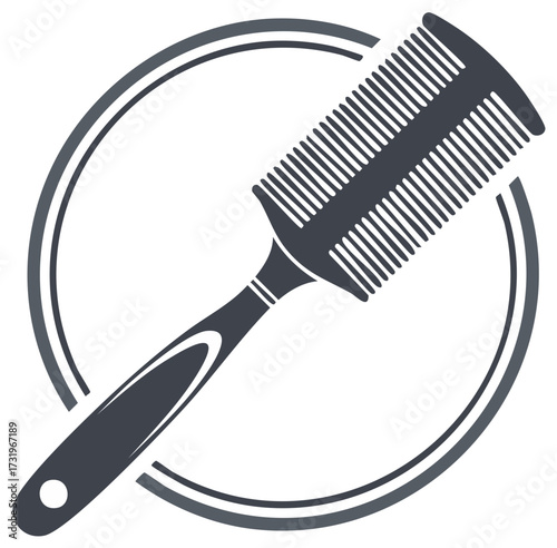 Styling comb icon with double teeth for hair grooming and salon use