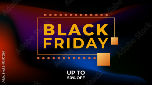 ABSTRACT DARK BACKGROUND BLACK FRIDAY SALE OFFERS AND PROMOTION TEMPLATE BANNER GRADIENT MESH PURPLE ORANGE COLOR DESIGN VECTOR. GOOD FOR SOCIAL MEDIA POST, COVER , POSTER 