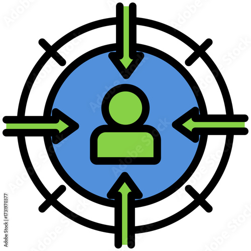 Target audience icon for content marketing, business, website, application, printing, document, poster design, etc