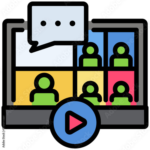 Webinar icon for content marketing, business, website, application, printing, document, poster design, etc