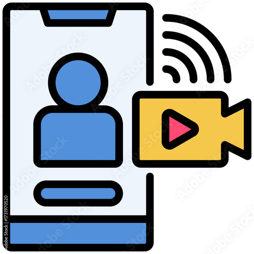Live streaming icon for content marketing, business, website, application, printing, document, poster design, etc