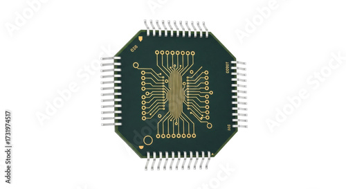 фотографія Isolated semiconductor chip microelectronics circuit board microchip electronic
