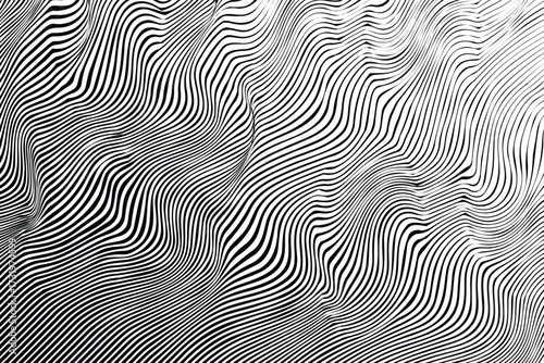 Wallpaper Mural Abstract Black and White Wavy Line Pattern Optical Illusion Background – Dynamic Distorted Striped Texture for Modern Design and Hypnotic Visual Effects Torontodigital.ca