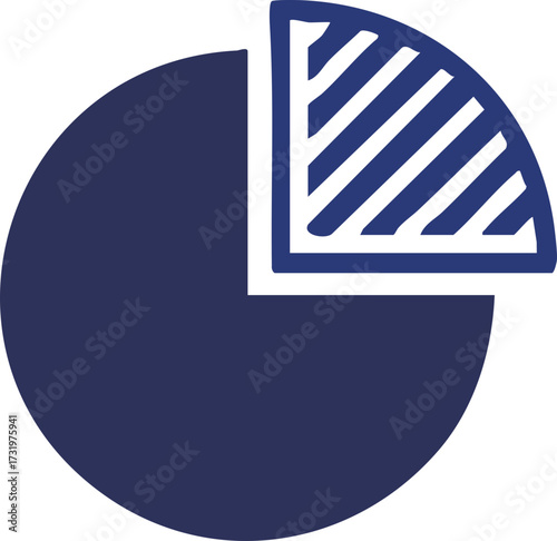 Pie chart illustrating data analysis and financial trends with a simple design