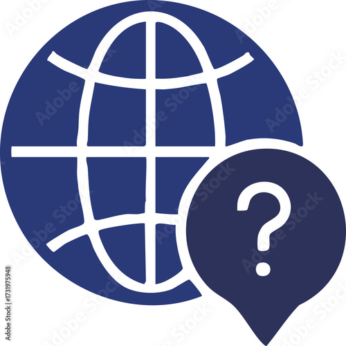 Global Uncertainty: World Globe with Question Mark Symbolizing International Issues