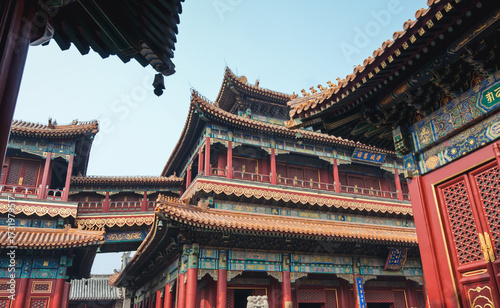 Pavilion of Eternal Happiness in Yonghe Temple commonly called Lama Temple in Beijing, China