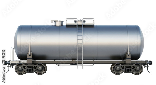 Foto Isolated tank car of train transports liquids, petroleum, gasoline or other carg