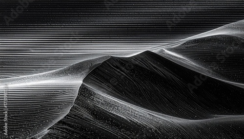Abstract grayscale dunes with linear patterns