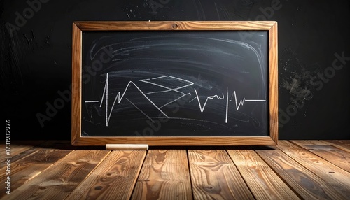 Chalkboard with EKG graph