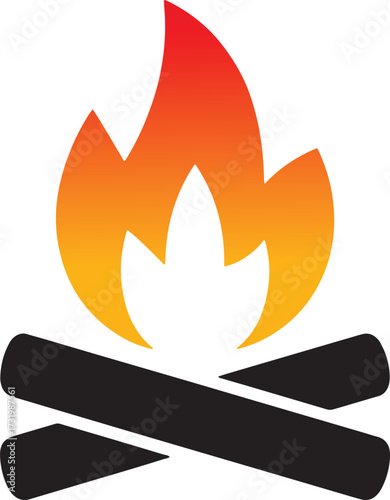  Campfire with Red Orange Flame 