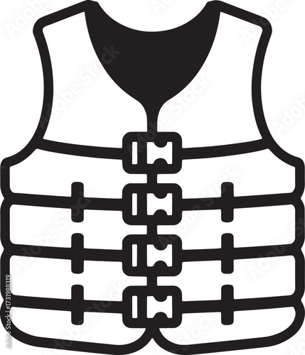 Life jacket Icon for Water Sports and Marine Rescue Equipment