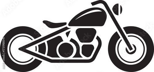 Motorcycle Silhouette Art Chopper Style Vector Illustration