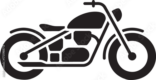  Motorbike Icon with Low Seat and Long Frame Design