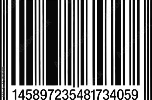 Barcode vector icon or bar code scan label for product price tag with numbers easily editable for digital scanning and inventory management