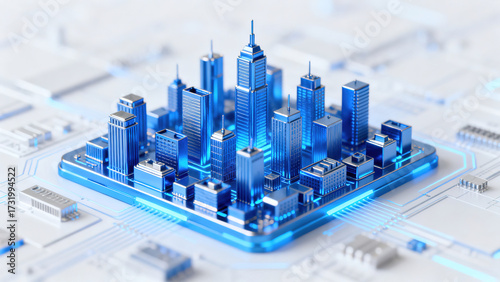 Futuristic Blue Digital Smart City
